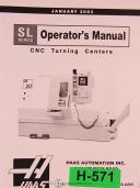 Haas Sl Series Turning Center Operations Maintenance and Programming Manual 2003-SL-SL Series-01